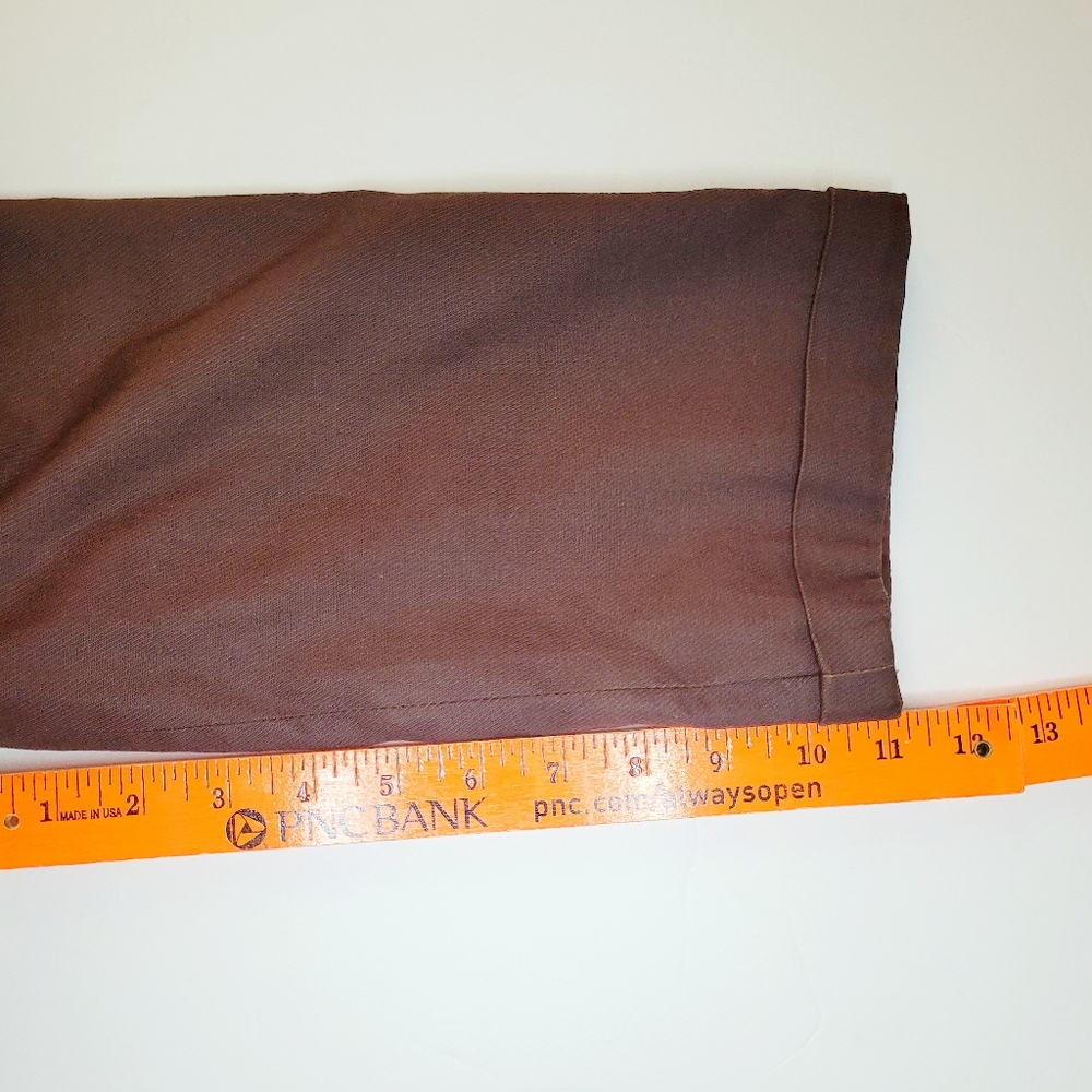 Vintage R.Q.T Jacket Linen Cotton Women Medium Lined Brown Buttons Collared Fall - Picture 5 of 11